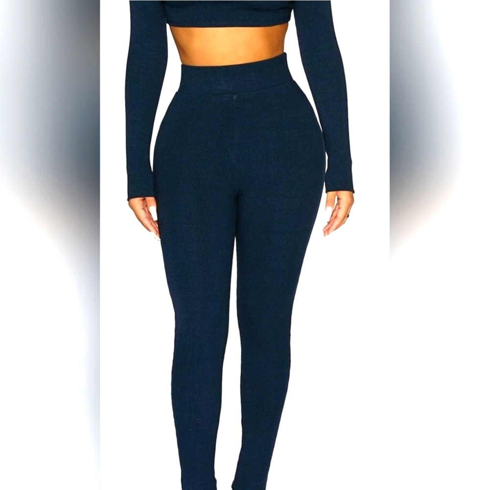 New naked wardrobe high waist skinny leg snatched ribbed skinny leg leggings new